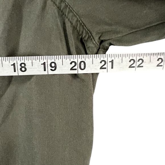 Free People Off Campus Shirt Womens XS Moss Green Tencel Metallic Boho Utility - Picture 8 of 16